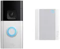 Ring B0BFJNL42P IP-Video-Türsprechanlage Video Doorbell + Chime (2nd Gen) WLAN Nickel (matt), Schwa
