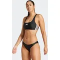 Bustier-Bikini ADIDAS PERFORMANCE "3S BLD BIK", Damen, Gr. 42, N-Gr, schwarz-weiß (schwarz, weiß), Obermaterial: 78% Polyamid, 22% Elasthan, sportlich, Bikini-Sets
