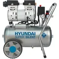 Hyundai Druckluftkompressor, Silber, Metall, 59x55x36 cm, ölfrei, Druckminderer, Rückschlagventil, Manometer Kesseldruck, Ausgabedruck, einfach zu transportieren, Freizeit, Heimwerken, Werkstatt