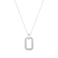 JOOP! Kette mit Anhänger 925 Sterling Silber Damen Halsschmuck, mit Zirkonia synth., 42+3 cm, Weiß, Kommt in Schmuck Geschenk Box, 2038935