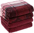 Erwin Müller Handtuch-Set 4er-Pack weinrot Größe 50x100 cm - Ludwigsburg - 100% Baumwolle - kuschelweich, saugstark, voluminös - praktisch durch beidseitige Schlaufen (weitere Farben)