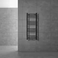 LuxeBath Badheizkörper Sahara 300x800 mm Anthrazit gerade Mittelanschluss Heizkörper Handtuchwärmer Handtuchtrockner Handtuchheizkörper ohne Heizstab