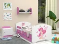 Kinderbett Mädchen- Mit Matratze & Schublade und Rausfallschutz 160x80 ROSE