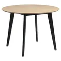 Actona Roxby, Rundform, Fester Tisch, Eiche, Gummibaumholz, 4 Bein(e), Schwarz - Schwarz