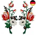 ZEGIN Aufnäher, Bestickt, Design: Retro Blumen Strauß Boho Rose, zum Aufbügeln o