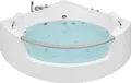 BELIANI Eckbadewanne Whirlpool Weiß Sanitäracryl 187 x 140 cm LED mit 7 Farben Badezimmer
