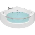 Beliani Whirlpool, Weiß, Kunststoff, Dreieckig, 136x63x187 cm, Badezimmer, Baden & Duschen, Badewannen