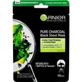 Garnier ack Textile Mask With Seaweed Extract Pure Charcoal Skin Natura L S (Black Tissue Mask) 28 (115036)