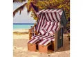 Outsunny Strandkorb Doppelte Sonnenliege mit Dach und Getränkehaltern 5-stufige, BxTxH: 118x79x160 cm, Halblieger, 867-059GY, (Sonnenliege, 1-tlg., Doppelte Sonnenliege), 2-Sitzer