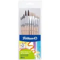 Pelikan Pinsel 700405 PL10/SB, Starter-Set, mit 5 Haar- & 5 Borstenpinseln, 10 Stück