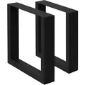 Ecd Germany - 2er Set Tischbeine 30x43 Cm, Schwarz, Stahl Pulverbeschichtet, Industriedesign, Vierkantprofil, Metall Tischkufen Tischuntergestell Tischgestell Möbelfüße Bankkufen Bankgestell Bankbeine