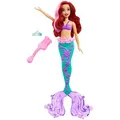 Mattel Puppe Disney Prinzessin, ab 3 Jahre, Arielle mit Farbwechseleffekt, 30 cm