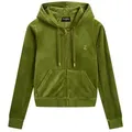 Juicy Couture Kapuzennickijacke ROBERTSON HOODIE GOLD _ Damen Trainingsjacke Damen, Sweatjacke mit Kapuze, Velour, mit Glitzer, Sale grün S
