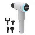 HoMedics Mini Massage Gun | Massagepistole | Tragbares Physiotherapie-Massagegerät, professionelle Physio-Tiefenmassage, Massager für die Faszien, 5 Massageköpfe, kabellos, wiederaufladbar - Weiß