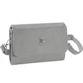 dressforfun Dirndl Tasche, Handtasche Damen mittelgroß, Trachten Mode, Trachtentasche Wildlederoptik, Edelweiß, Damen Tasche, Umhängetasche, Oktoberfest Accessoires, Damen-Schultertaschen - grau