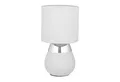 relaxdays Nachttischlampe Tischlampe mit Stoffschirm, Ein-/Ausschalter, ohne Leuchtmittel, silber
