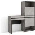 Konsolentisch, Flurtisch, Beistelltisch Für Eingang, 130x145x35 Cm, Mit Schublade, Schuhschrank, Moderner Stil, Zementgrau - Skraut Home