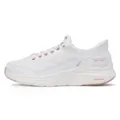 Skechers Contour Foam Golden HourSneaker für Damen, Weißes Mesh-Duraleather-Leder, rotgoldener Besatz, 37 EU