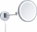 DEUSENFELD KL50CT - Premium LED Kosmetikspiegel, CTT - stufenlos einstellbarer Farbton von 2700-6500K, LED Touch-Control, 5x Vergrößerung, Ø25cm, verdeckte Befestigung, verchromt
