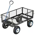 Sekey Bollerwagen Gartenwagen Titan 001 – ECHT 300 KG Tragkraft, 3-in-1 Bollerwagen Plattformwagen mit Vollgummi-Luftreifen, Einfache Montage, Stabil und Rostfrei, 100L