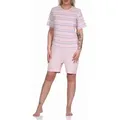 Normann Care Pyjama Damen Pflegeoverall kurzarm mit Reißverschluss am Rücken und am Bein rosa S