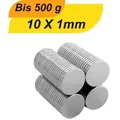 200 Stück Neodym Magnet 10mm x 1mm Supermagnete hohe Haftkraft Scheibenmagnet
