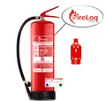 FireLoq® 6L Wasser Feuerlöscher 8A 2LE mit Prüfnachweis, Wandhalter, Manometer