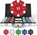 HEITOK Profi Pokerkoffer mit Nummern, 11,5g Composite Resin Pokerchips Set mit Eisenkern, Verstärkter Aluminium Koffer für Texas Hold'em & Blackjack, Premium Set mit Pokerkarten, Dealer, Blind Button