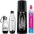 SodaStream Wassersprudler Terra Vorteilspack inkl. 3 Flaschen und Quick Connect Zylinder, Schwarz - Weiß