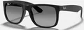 Ray-Ban Justin Classic, Erwachsener, Männlich, Wanderer, Quadratisch, Vollrand, Schwarz