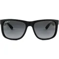 Ray-Ban Sonnenbrille Justin 4165 622/T3 Schwarzer Gummi Grau Gradient Polarisiert