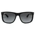 Ray-Ban Sonnenbrille Justin 4165 622/T3 Schwarz Gummi Grau Verlauf Polarisiert