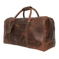 Leder Reisetasche Herren - Weekender Sport Travel Umhängetaschen Flugzeug Handgepäck Männer Duffle Bag (Gross)