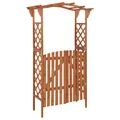 Tanne Pergola mit Tor 116x40x204cm Torbogen Rosenbogen Braun/Grau