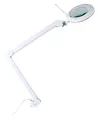 Showlite LL-6095D-Pro LED Lupenleuchte 9W 3/5 Dioptrien (Lupenlampe, dimmbar, 127 mm Linse, 60 SMD LEDs, 1,75/2,25-fache Vergrößerung, Tischklemme) weiß