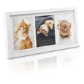 bomoe Bilderrahmen Bilderrahmen Galeria für 3 Fotos, 13x18cm, Weiß, Kunststoffglas, Metall-Aufhängung & Passepartout Multirahmen Holz weiß 13 cm x 0 cm x 18 cm