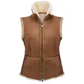 Werner Christ ® Damen Lammfellweste Weste aus echtem Lammfell, Fell, vielseitige warme Fellweste auch als Reitweste, Outdoorweste & Winterweste geeignet, in hellbraun Gr. 46