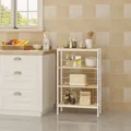 Woltu Bücherregal, Nischenregal Standregal Mit 4 Ebenen, Küchenregal Gewürzregal, Leiterregal Schmal, Für Büro Wohnzimmer Schlafzimmer Küche, Holzwerkstoff Metall, 50x78x20cm, Helle Eiche + Weiß
