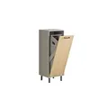 SoBuy Wäscheschrank mit ausklappbarem Wäschesack Grau 31,5x30x86,3cm Industriell