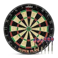 Carromco Dartscheibe Superplay, Steeldart, Sisal Dartboard mit 3 Stahldarts & 3 Softdarts, Stabiler Metall-Nummernring, Dartpfeile, Dart-Set, Darts-Spiel, Turniergröße