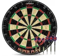Carromco Dartscheibe Dartscheibe Superplay, Steeldart, Darts-Spiel, Turniergröße, Sisal Dartboard mit 3 Stahldarts & 3 Softdarts