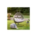 HOME DELUXE Polyrattan Hängesessel TWIN - Grau für 2 Personen
