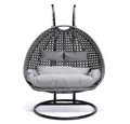 HOME DELUXE Hängesessel Polyrattan Hängesessel TWIN (inkl. Gestell, Korb, Sitzauflage, Montagezubehör, 4-St., Komplettset), Hängestuhl