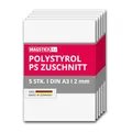 5er Set Polystyrol Platten weiß I DIN A3 Kunststoff-Hartplatten PS Zuschnitte I 29,7 x 42 cm I 2 mm Stärke I für Modellbau Architektur DIY I mag266