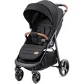 Kinderkraft GRANDE PLUS - Kinderwagen - von Geburt bis 22 kg - CLICK & FOLD-System - stoßdämpfende Räder - verstellbare Rückenlehne - Schwarz - Schwarz