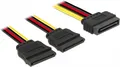 DeLOCK - Netz-Splitter - SATA-Stromstecker (M) gerade bis SATA-Stromstecker (W) gerade - 15cm - Schwarz, Gelb, Rot (60174)