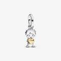 PANDORA Bicolor Happy Boy Charm 925 Sterlingsilber Pandora Moments 763602C00