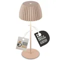 BRILONER - Riffle LED Tischlampe kabellos IP44 mit Lichtkante, Touchdimmer, Akku tauschbar, Nachttischlampe, Leselampe, LED Lampe, Akku Lampe, German Design Award Winner 2025, 14,5x36,5 cm, Beige