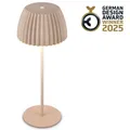 Riffle LED Tischlampe Akku Tischleuchte Höhenverstellbar Dimmbar Kabellos Beige