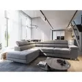Masseno Ecksofa SELVA L-S mit Schlaffunktion L-Form, Sofa mit Bettkasten, Wohnzimmersofa, Couch, Soffa, Bettsofa, Couchgarnitur- Hellgrau, MONOLITH 84 - Hellgrau